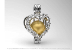 The Heart of  the Ocean Pendant with Yellow South Sea Pearl