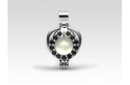 A Katre Pendant with Black Swarovski