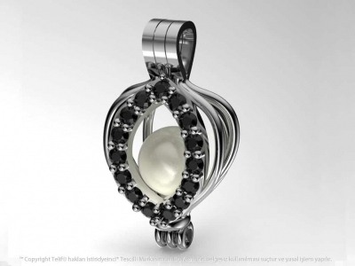 My Peerless Pearl Pendant with Black Swarovski